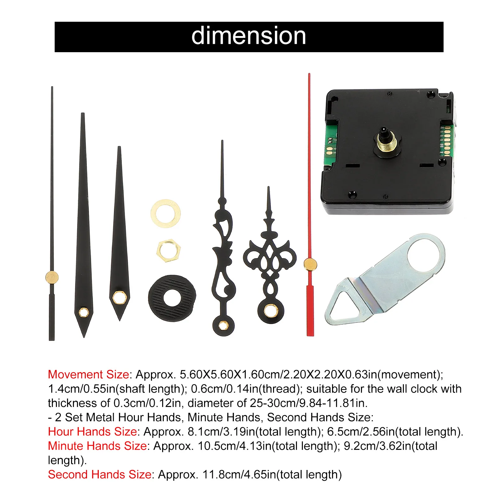 Description Picture 6 of itemRadio Controlled Clock Movement DIY Wall Mechanism Replacement Silent DCF77 Metal Needles Repair Parts Automatic Time Adjustment