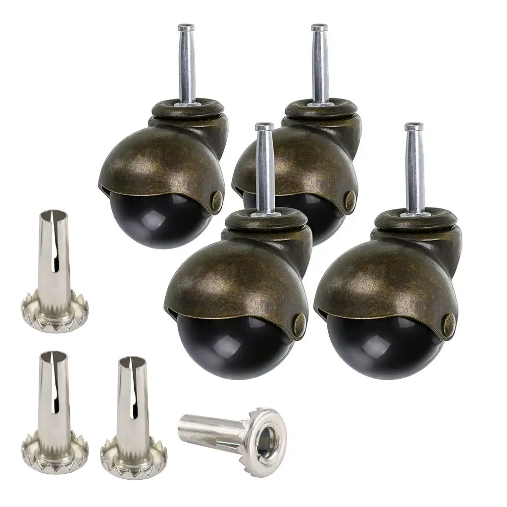 

2 Inch Ball Caster Stem Caster Wheel with Sockets, Vintage Antique Swivel Caster for Furniture, Sofa, Wood Chair