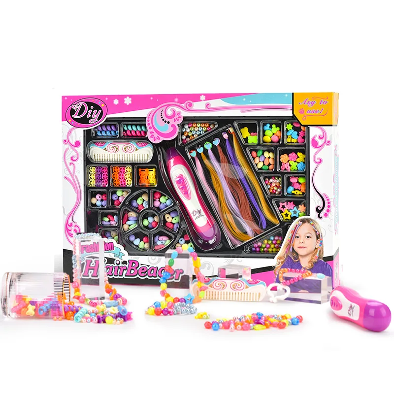 Beading Accessories Set DIY Beaded Hair Braiding Device Girl Play House Creative Bracelet Toy Wig Comb Dressing