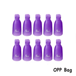 Colorful Acrylic Nail Art Soak Off Cap Clips - 10-Piece Set for Manicure and UV Gel Polish Removal (Purple)