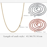 Collier Ras du Cou en Acier Inoxydable pour Homme et Femme, Corde Tressée, Bijoux en Métal localité, Cadeau à la Mode, 1 Pièce 2