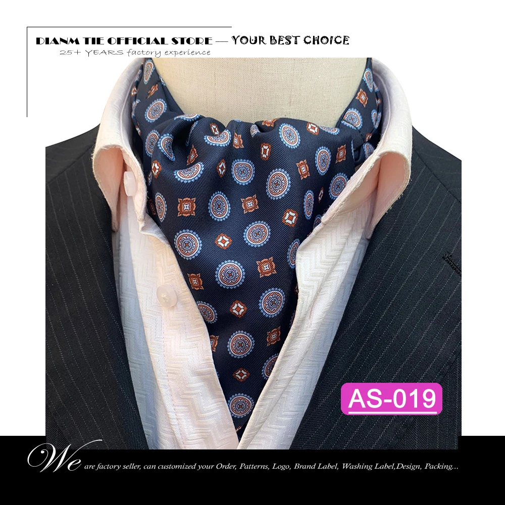 2023 Elegante Herren Ascot Krawatte Plaid Floral Krawatten Für Mann Polyester Jacquard Gewebte Krawatte Für Hochzeit Business Party Zubehör – Detail 24