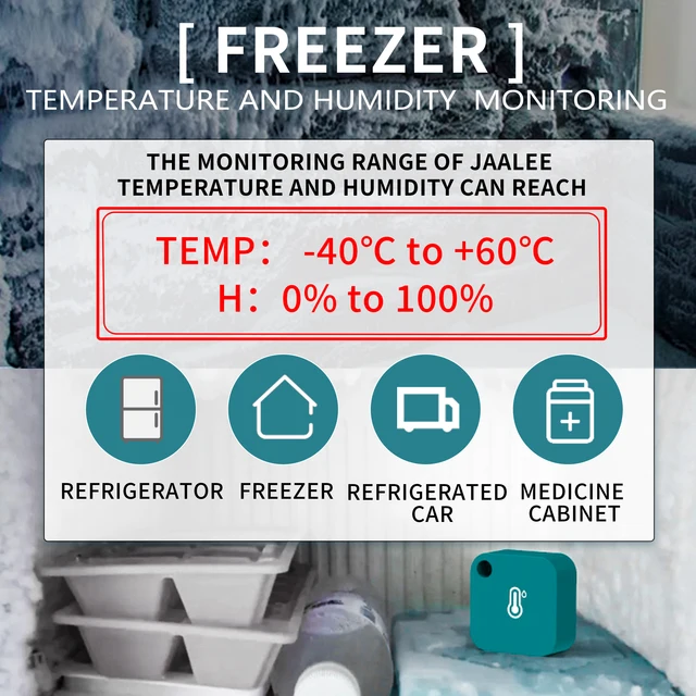 jaalee JHT Temperature/Humidity/Dewpoint/VPD Sensor Thermometer/Hygrometer Logger Export Monitor Refrigerator Freezer Fridge 3