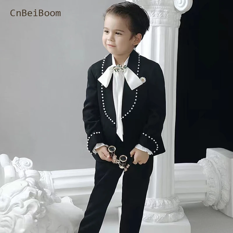 Tanie Francuski garnitur chłopiec strój fortepianowy odzież sportowa dla dzieci zestaw sklep