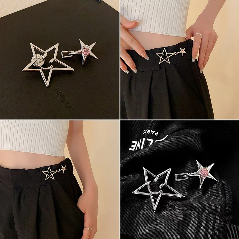 Star Non Nail Button Accessories Jeans Button Waist Adjustment Non Sewing Metal Pin Pants Sewing Accessories