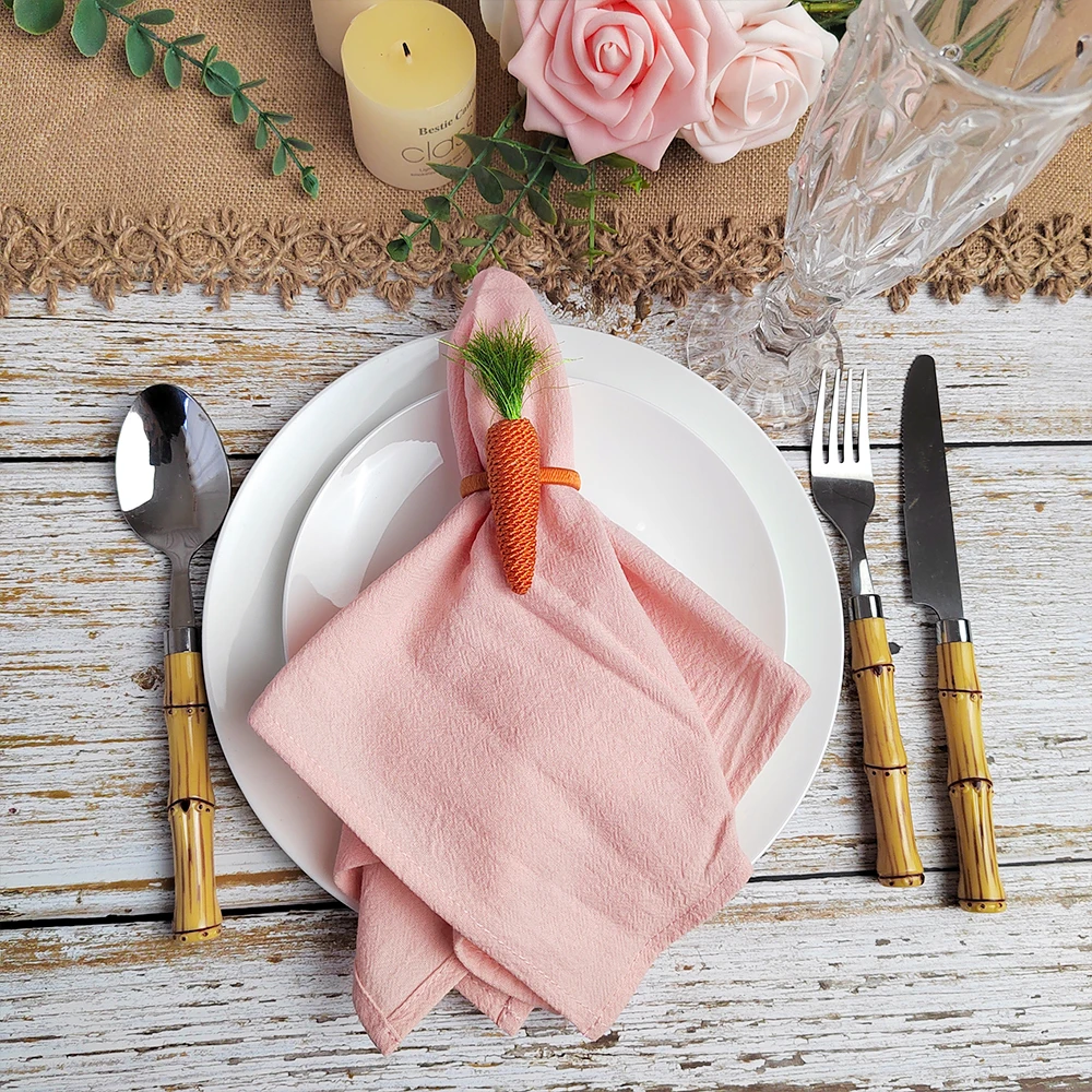 10 PCS Cloth Napkins 40x40cm Cotton Washable soft Fabric factory for Party Bridal Baby Shower Birthday Wedding Supplies Easter