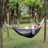 Portable Hanging Hammocks Single Person for Travel Beach Outdoor Camping Colorful High Strength Parachute Fabric Bed Storage Bag 2