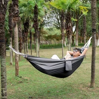 Portable Hanging Hammocks Single Person for Travel Beach Outdoor Camping Colorful High Strength Parachute Fabric Bed Storage Bag 2