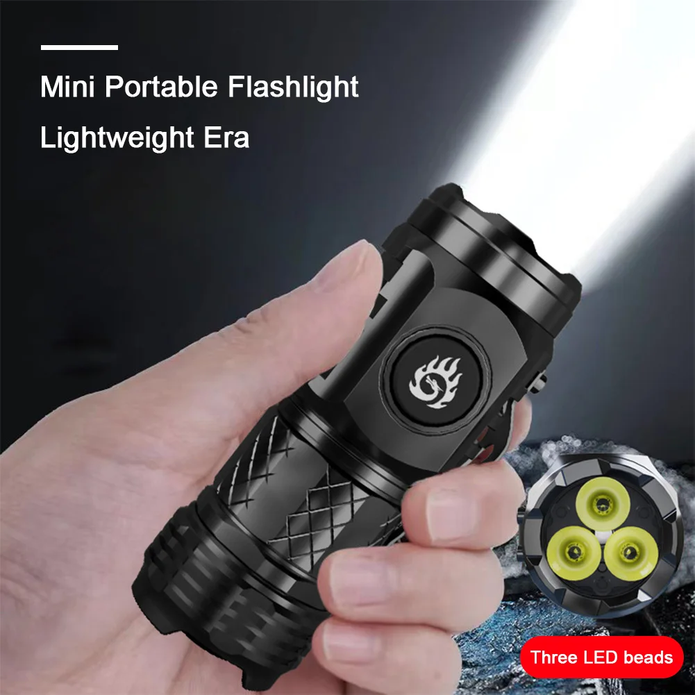 고출력 LED 손전등 토치, 장거리 토치, USB 충전식 컴팩트, 강력한 비상 손전등, 18350 배터리, 20W