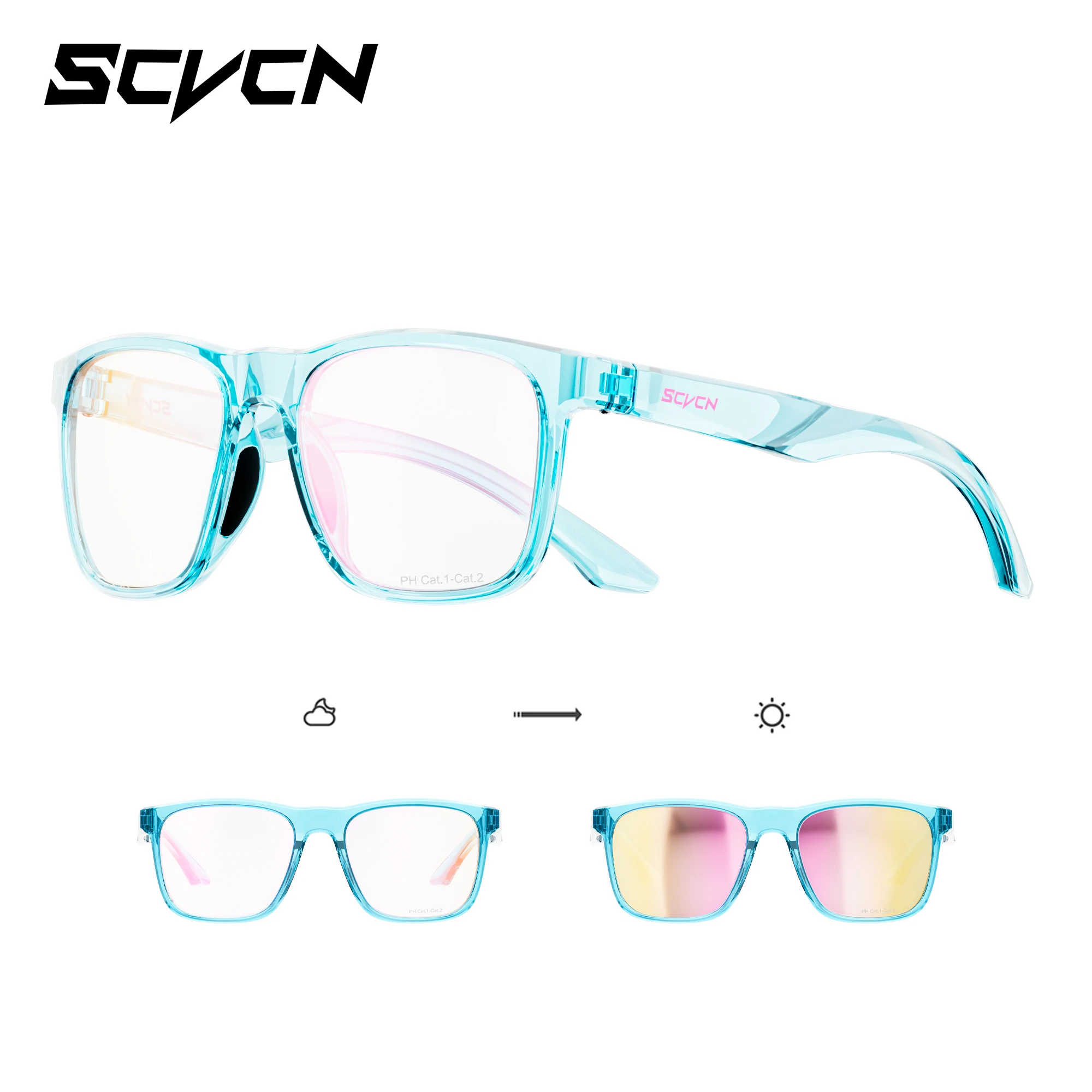 UV400 Photochromic Sunglasses for Outdoor Sports and Fashion