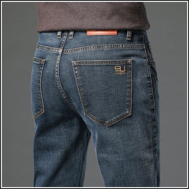 Denim Straight Fit Jeans Men Fashion Jeans Straight Slim Denim Mens