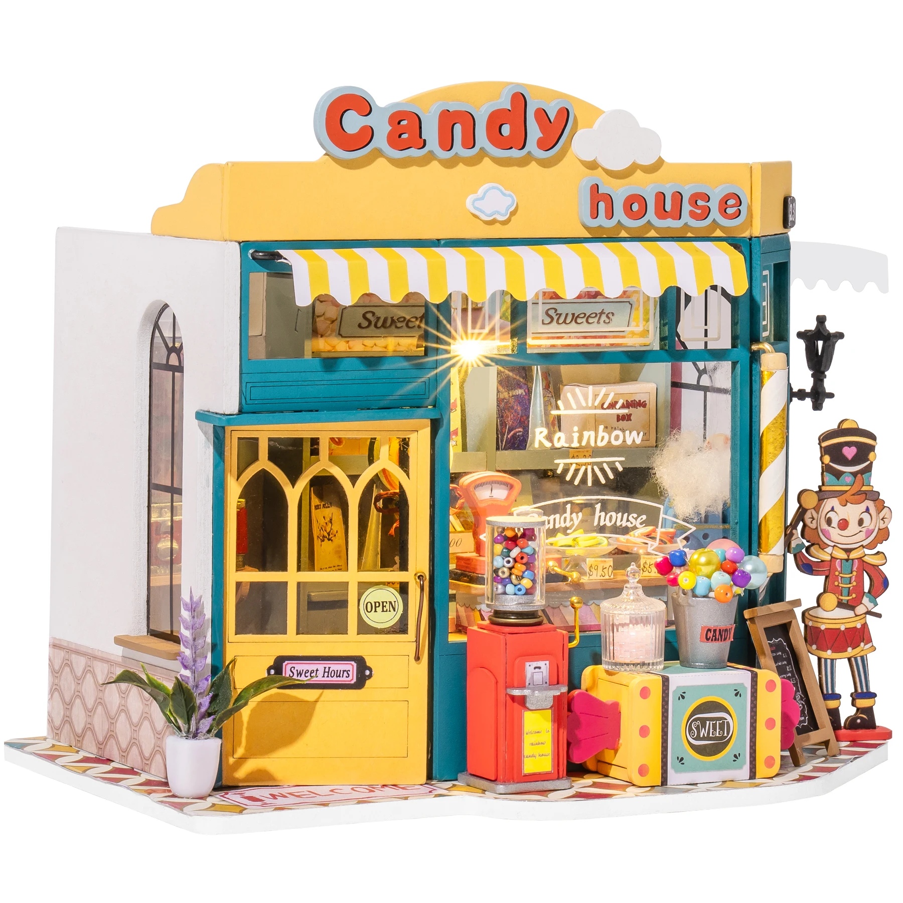 Robotime Rolife Rainbow Candy House DIY Miniature House for Kids Girls