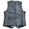 Wool Tweed Men's Suits Vest for Groomsmen Wedding Lapel Casual Slim Business Vests Sleeveless Waistcoat Male Gilet Homme Vests 6