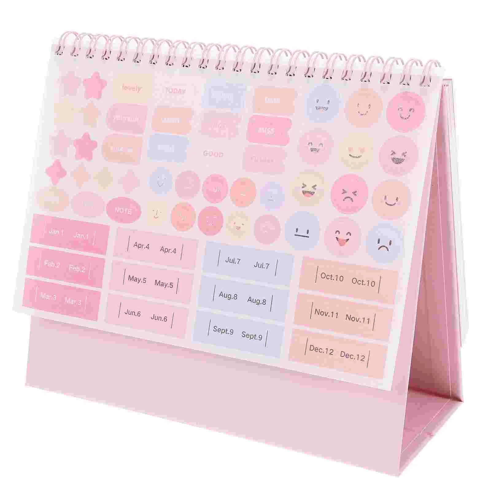 

Tent 2024 Household Monthly Calendar Office Standing Tabletop Desk Easel Supplies Calendars Pink Work
