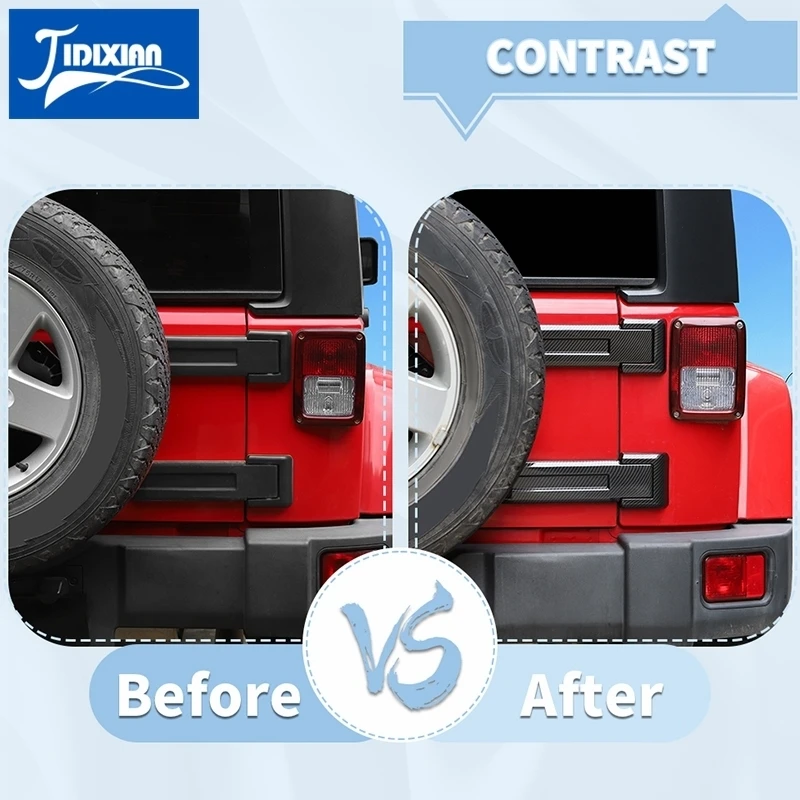 Carbon Fiber Grain Car Exterior Decoration Kit Cover for Jeep Wrangler JK 2007 2008 2009 2010 2011 2012 2013 2014 2015