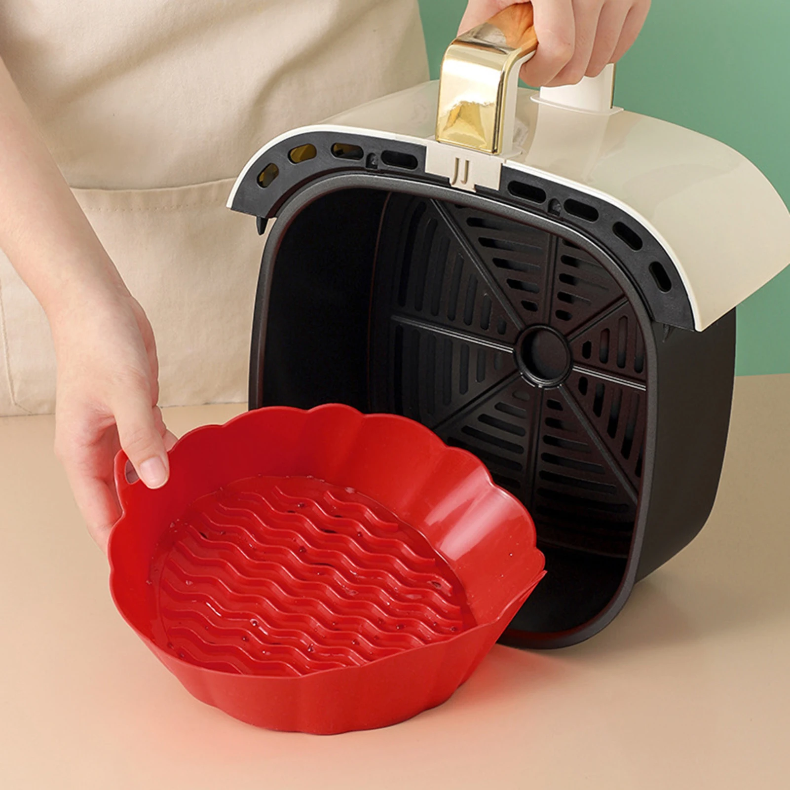 Air Frier Silicone Baking Tray For Pizza Fried Chicken Basket Mat Air