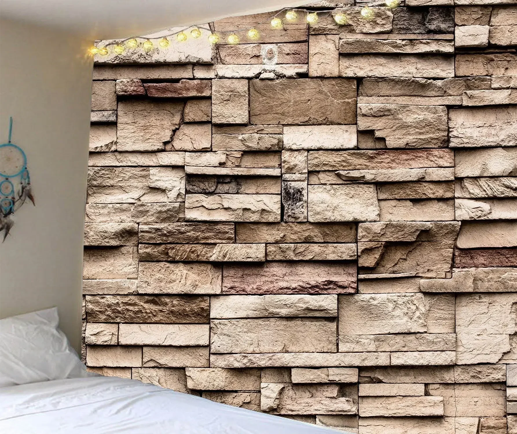 Home Aesthetic Stone Rock Tapestry Wall Hanging Decor 3D Cobblestone Pattern Cloth Beach Towel Yoga Mat Bedroom Mural Blanket