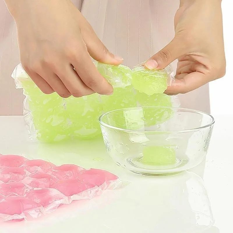 10pcs/pack Ice Cube Mold Disposable Self-Sealing Ice Cube Bags Transparent Faster Freezing Ice-making Mold Bag Kitchen Gadgets