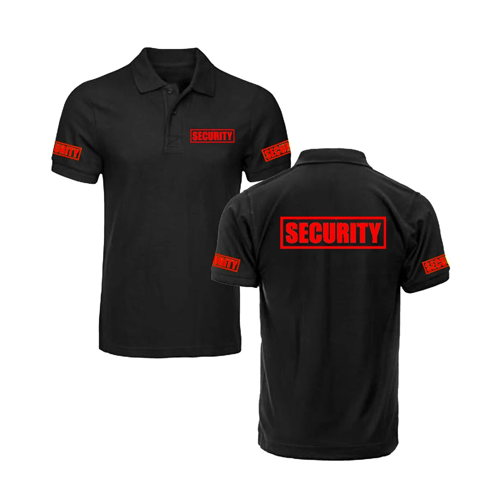 Security Classic Polo Shirt Guard Bodyguard Uniform Work Clothes Outdoor Men's Golf Polo Shirt Top
