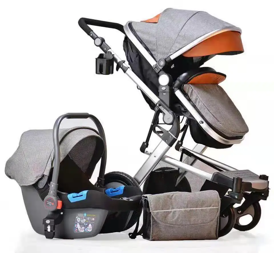 

Extendable Canopy Baby Stroller Luxury Baby Stroller With Car Seat