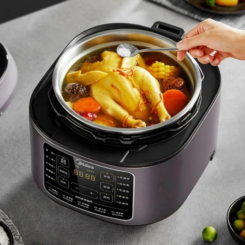 Midea 220V Double-bladder Electric Pressure Cooker 5L/6L Rice Cooker 70ka Steel Inner Potion Pressure Rice Cooker 5
