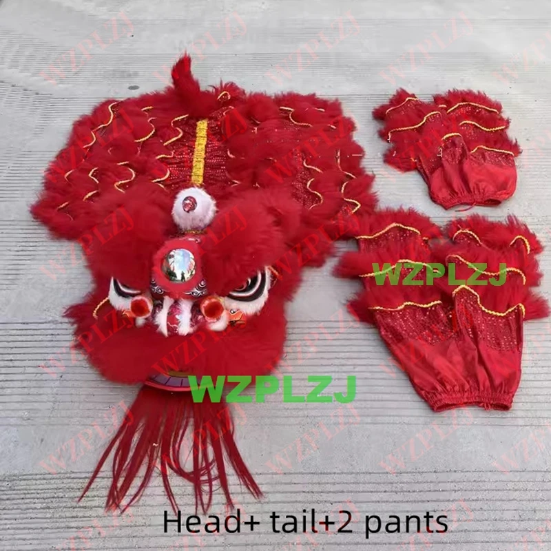 2Kids Lion Dance Costume 2 pants 10-15 Age Children Student Play Game Party Halloween Sport Parade Folk Event Stage Mascot China