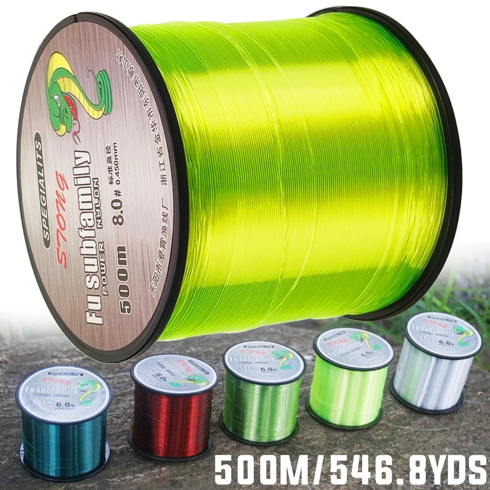 500m Fishing Line 2.64LB-39LB Fluorocarbon Coating Treatment Process Carbon Surface Nylon Line for Freshwater Saltwater Fishing thornsline 1000m nylon fishing line super strong fluorocarbon japan monofilament 5000m nylon fishing line 3000m saltwater pesca