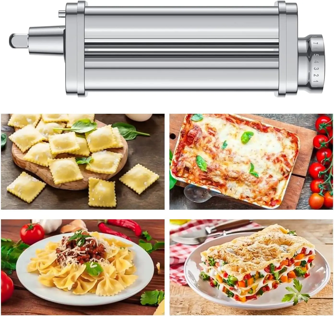 Pasta Maker Attachment Stainless Steel Pasta Roller for Kitchenaid