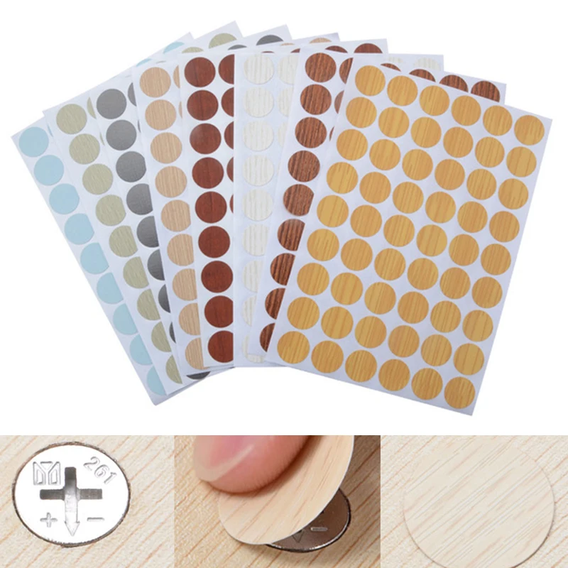 54Pcs/Sheet 21mm PVC Self Adhesive Decorative Stickers Furniture Screw Cover Caps Stickers Furniture Cabinet Repair Ornaments