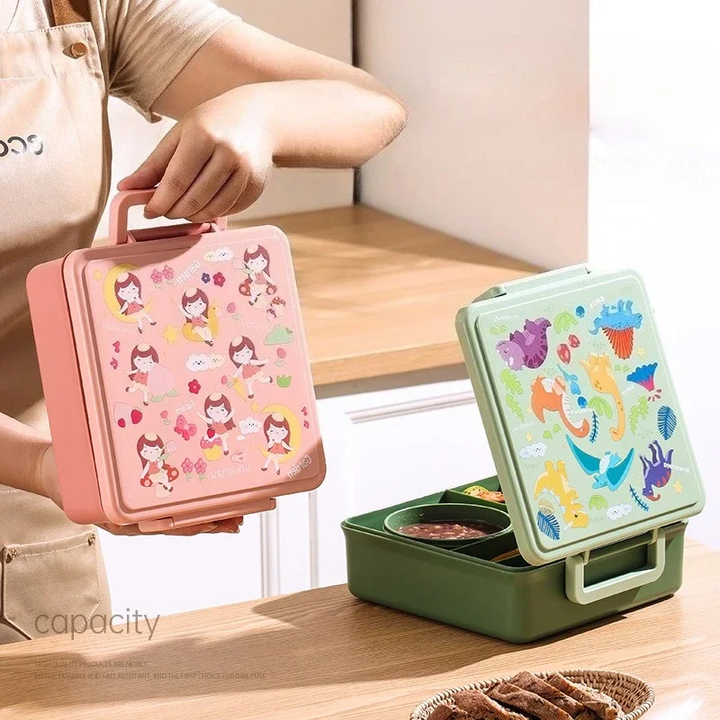 Food Grade PP Cartoon Fruit Bento Box for Kids and Office Workers
