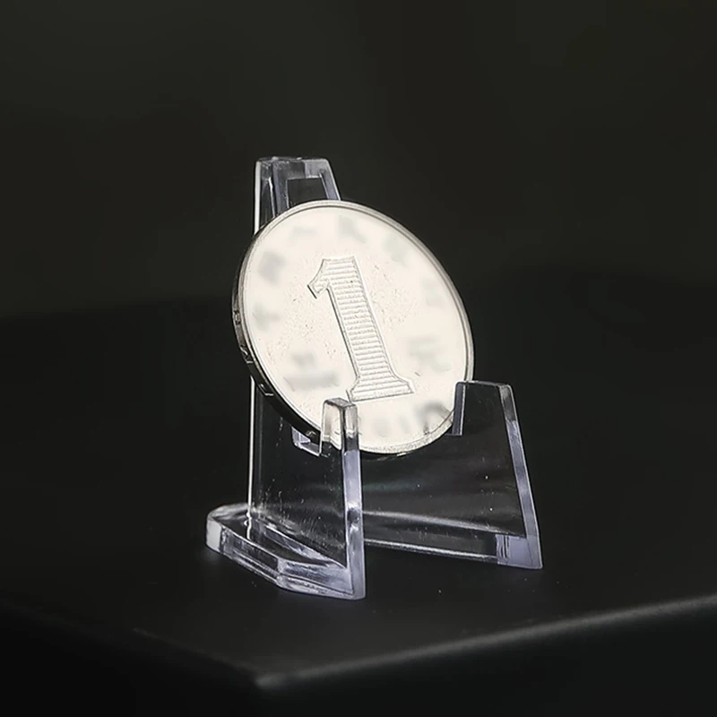 Acrylic Display Stand 10PCS Transparent Coin Commemorative Mini Stand Badge Display Arranged
