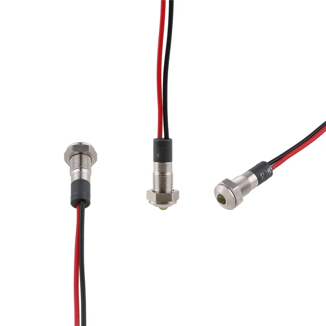 1 Pz 6mm 6V 12V 24V 220v Testa Piatta LED Indicatore Luminoso In Metallo 6mm Lam - Foto 6
