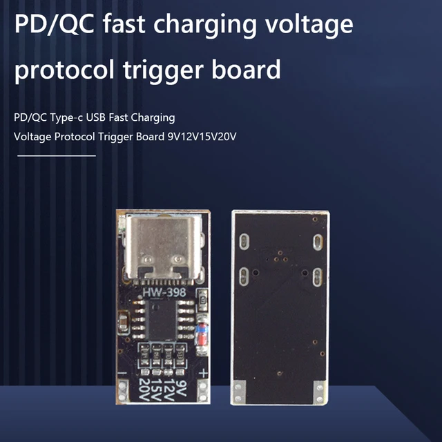PD3.0 / QC3.0 Decoy Board Fast Charging Trigger Module – USB Type-C Power Boost (Fixed 9V/12V/15V/20V) 9 thumbnail image