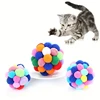 1/3PCS Cat Toys Cat Plush Ball Toy Pet Elastic Bell Ball Self Hi Ball Playing Cat Colorful Woolen Ball 5