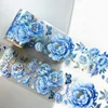 3m/Roll Laser Blue Red Flower PET Tape Decorative Masking Tape Scrapbooking Sticker Journal Aesthetic Stationery 5