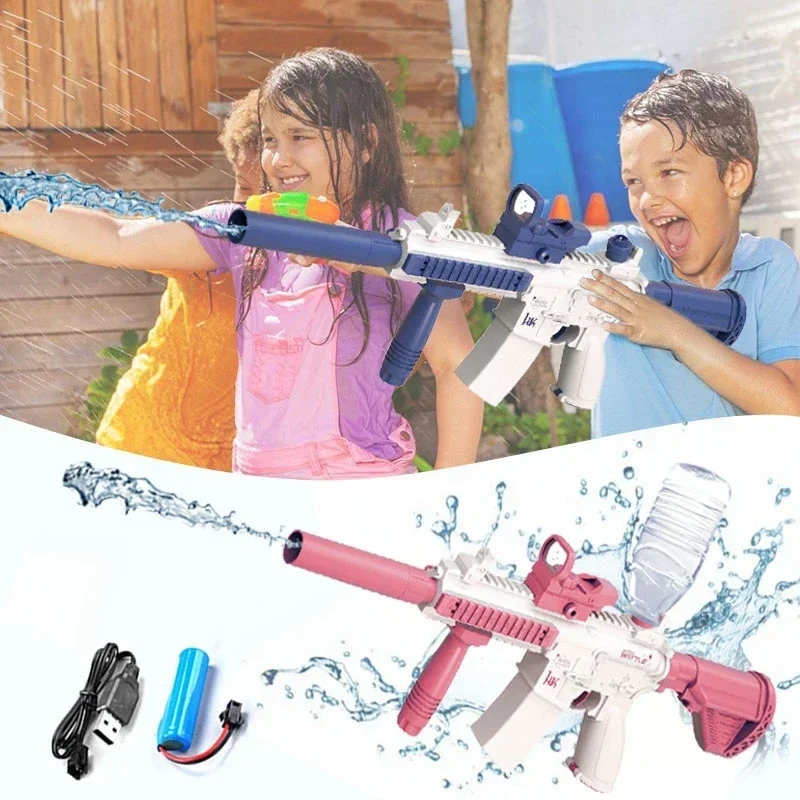 Water Gun Electric Pistol Shooting Toy M416 Full Automatic Summer Shoot Beach Outdoor Fun Toy for Children Boys Girl Adults Gift 5