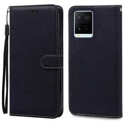 Stylish Wallet Flip Case with Silicone Cover for Various Vivo Smartphones (Black)