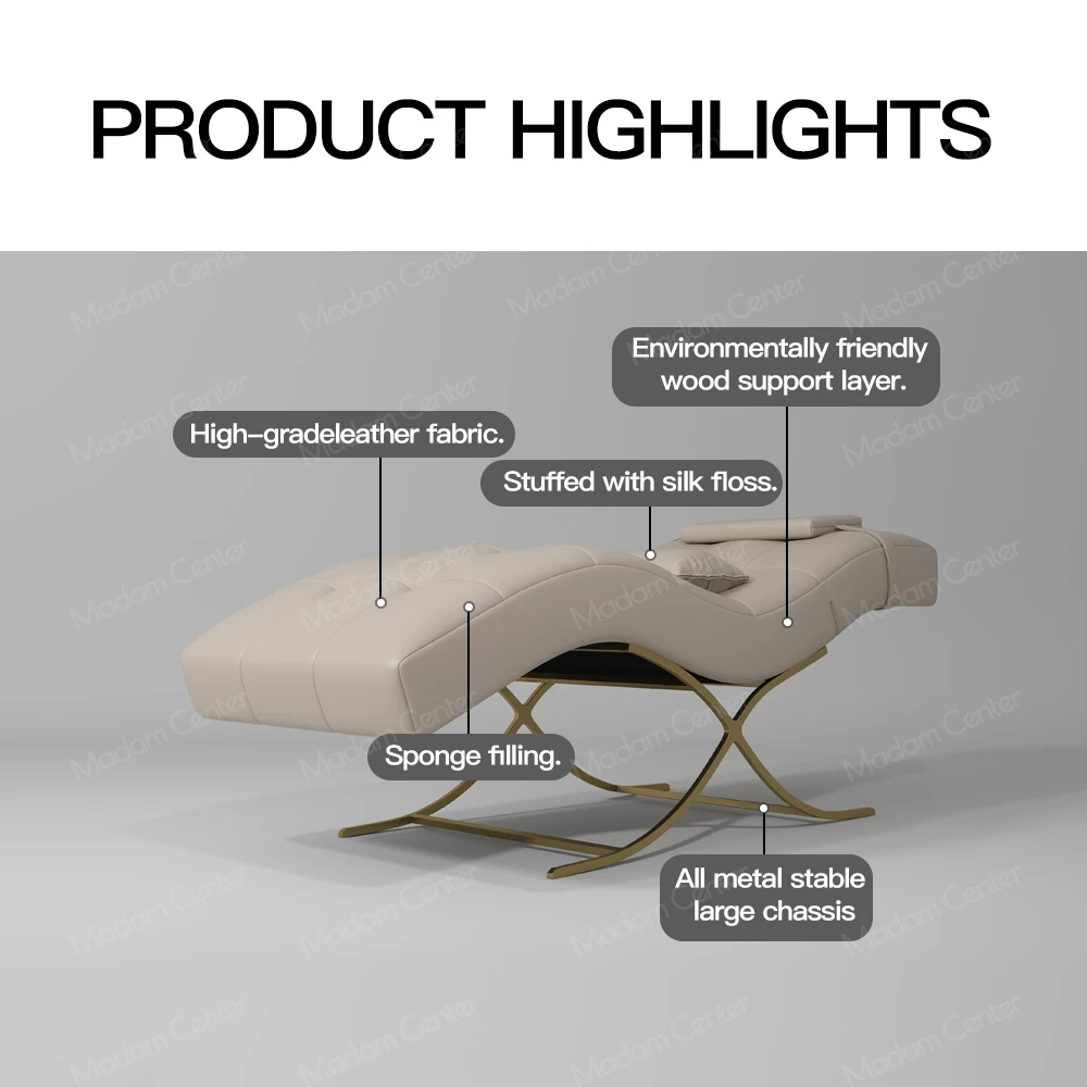 Black Beauty Salon Sofa Aesthetic Synthetic Leather Lash Bed for