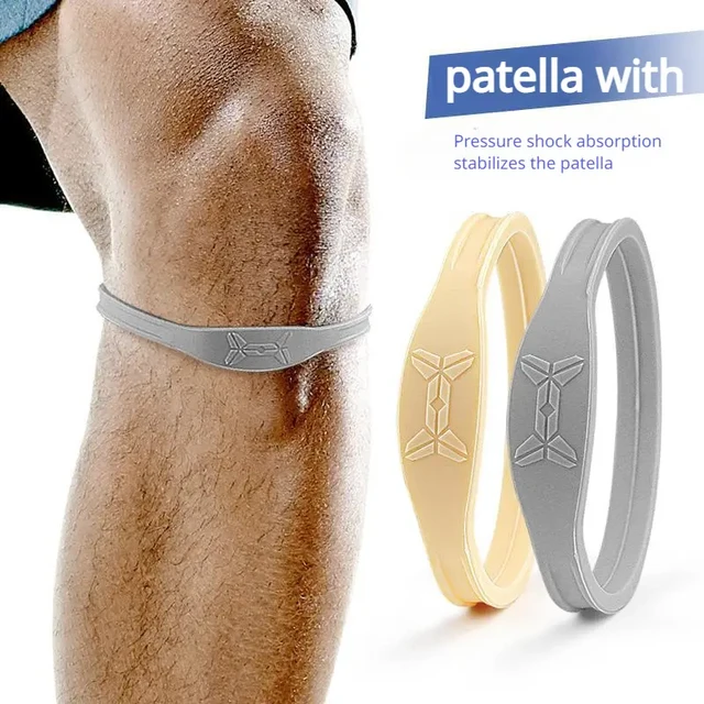 Sports Fitness Knee Protector Basketball Kneepad Breathable Silicone Shock-Absorbing Patella Belt Fixed Patellar Support 4