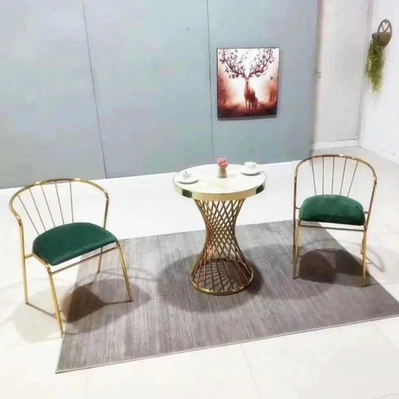 Nordic Simple Leisure Circular Edge Corner Table Imitation Marble Coffee Desk Furniture For Balcony Bedroom Decor