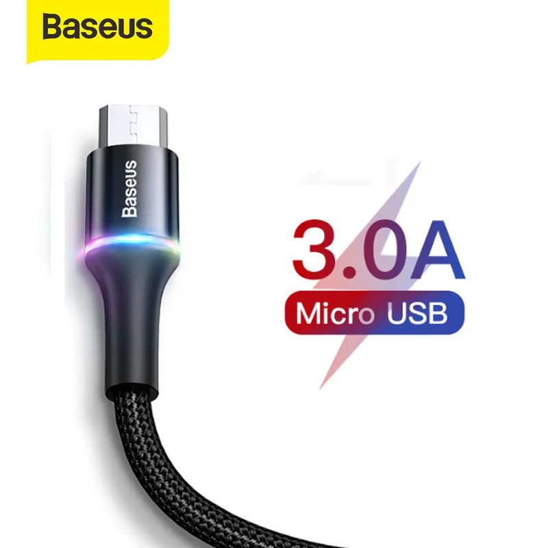 Susurro arrebatar Frase Baseus Led Lighting Micro Usb Cable 3a Fast Charging Charger Microusb Cable  For Samsung Xiaomi Android Mobile Phone Wire Cord - Mobile Phone Cables -  AliExpress