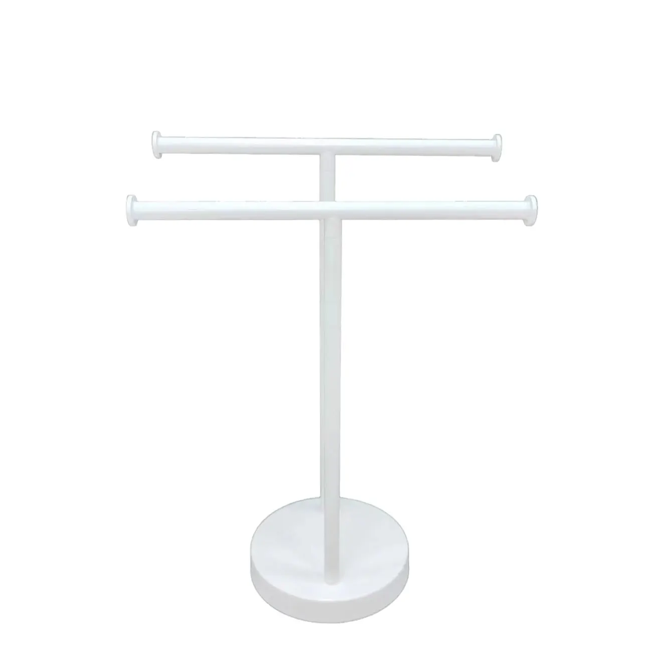 Vertical Design Anti Slip And Stable Black/White Iron Material Vertical Double Towel Bar For Table And Bedroom