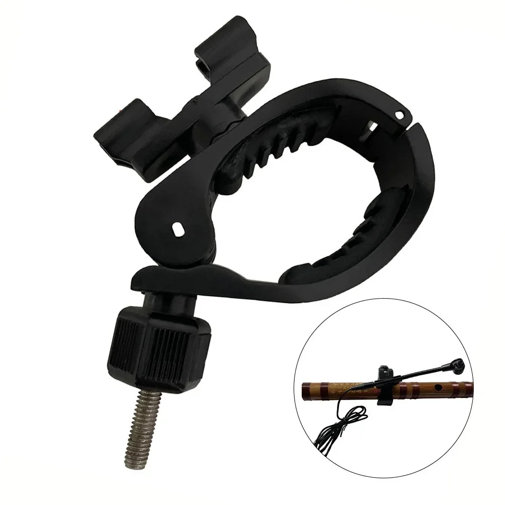 Flute Mic Parts Clip Dual Head Fixable Microphone Tuner ABS Clip Only (Mic Not ) Easy to Use for Musical Instrument Accessory