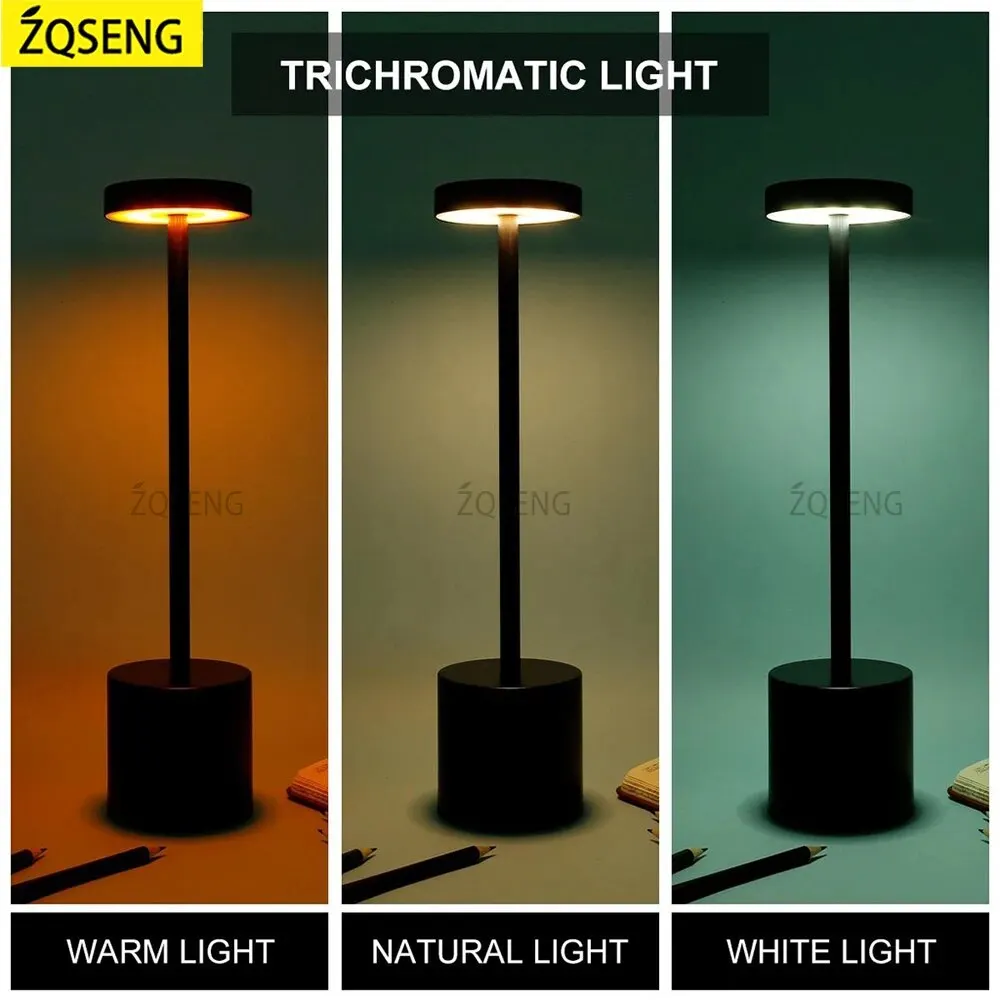 Table Lamp Rechargeable LED Touch Sensor Wireless Reading For Restaurant Hotel Bar Bedroom Decor