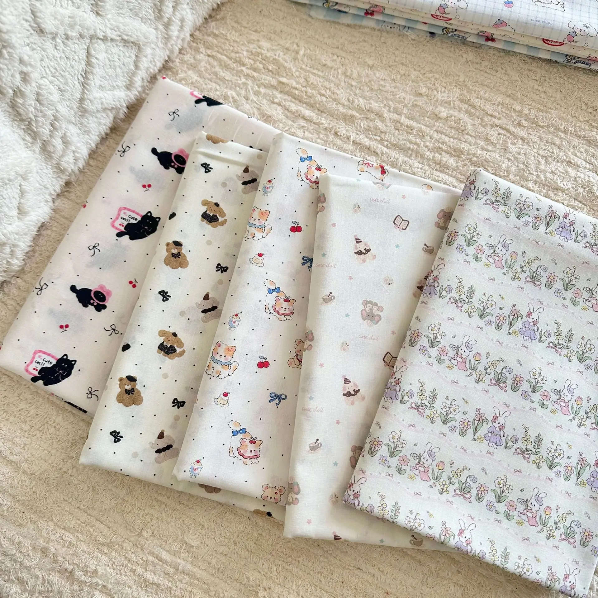 Cartoon Puppy Cotton Fabric 2