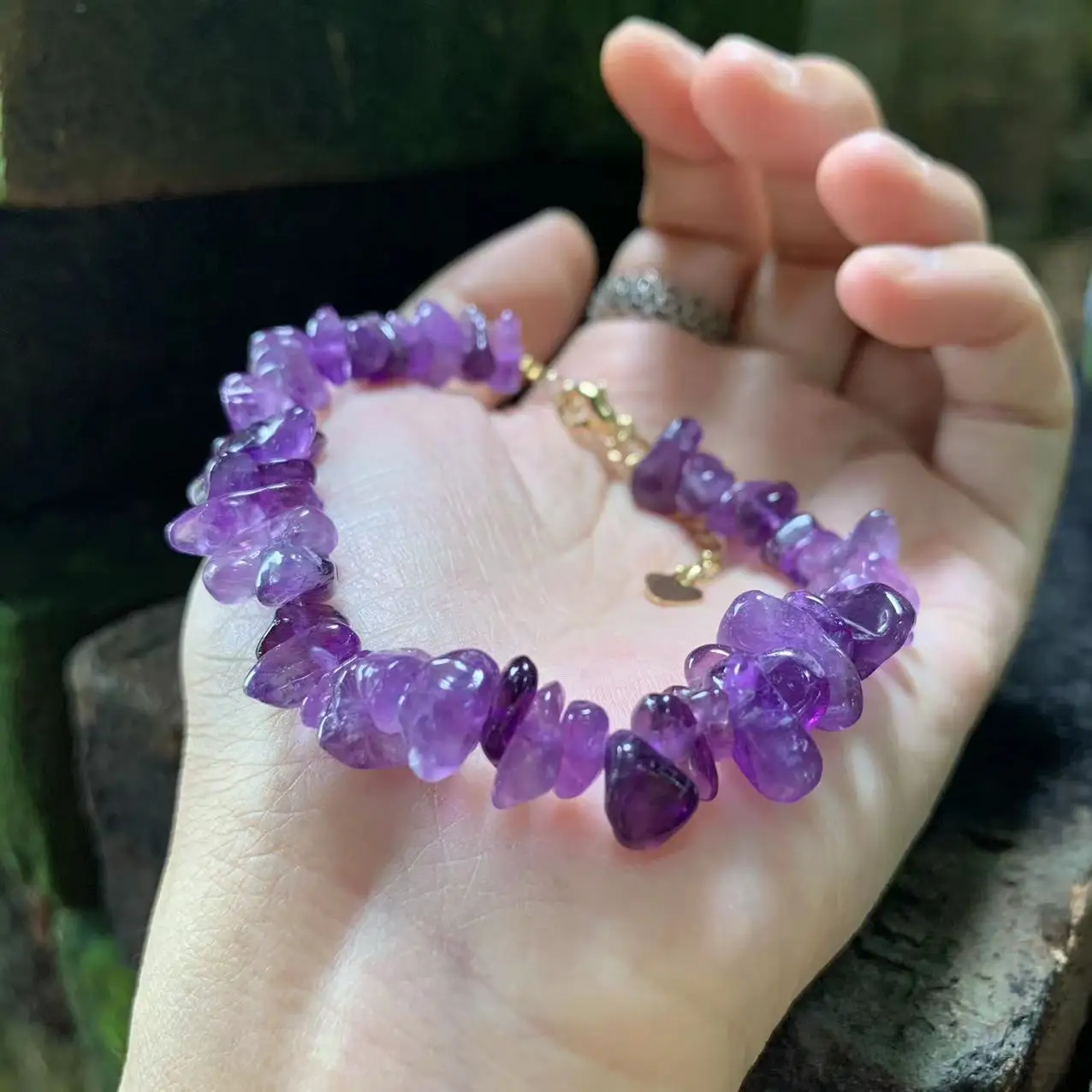 Dream Amethyst Bracelets, Chevron Amethyst Bracelet, Beaded Bracelet