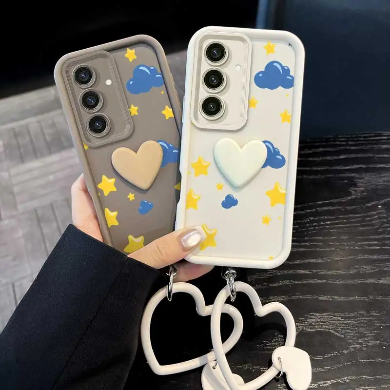 Yellow Star Phone Case Set with Lanyard and Craft Embellishments (3-Piece)