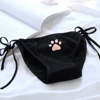 Femmes Sexy réglable pansement Lolita culotte taille basse Lingerie mignon griffe slips Animation fille Kawaii chat patte motif sous-vêtements 4