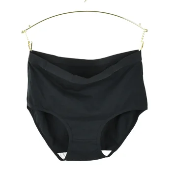 ملابس داخلية نسائية قطنية مقاس كبير بخصر مرتفع بدون درزات ملونة 7