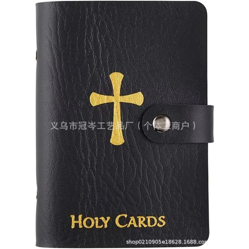 Elegant Faux Leather Card Holder Case with Snap Closure - Holds Up to 40 Cards